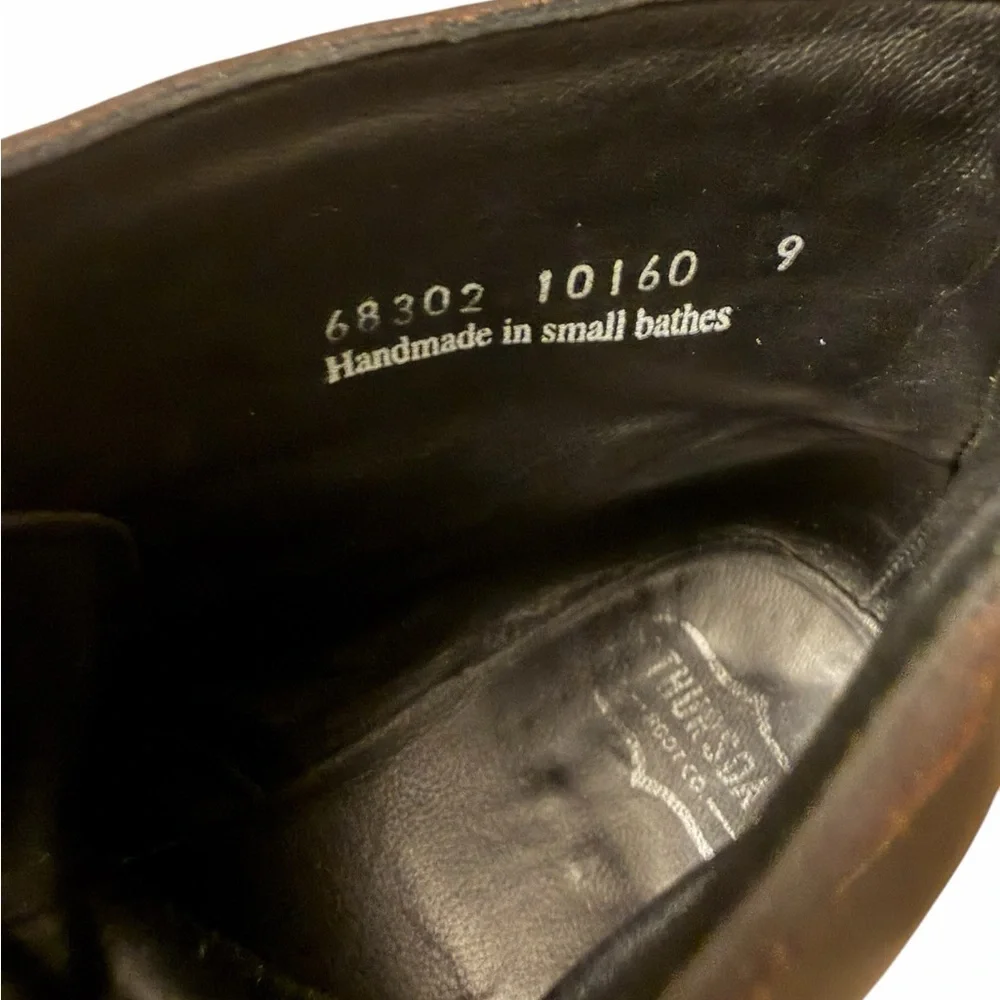 Thursday Boot Company Men's Dark Brown Leather Chukka Brogue Boots, pre-owned